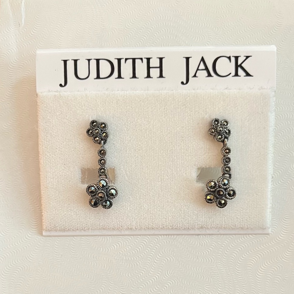 Judith Jack Silver Marcasite Drop Earrings